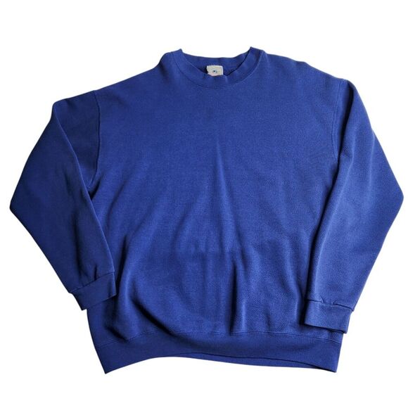 Vintage Lee Heavyweight Sweatshirt Navy Blue Blank Crewneck Size XL - Picture 1 of 7